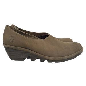 Fly London Pez Oiled Suede Leather Taupe Slip On W